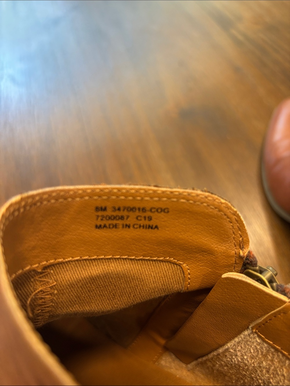 Frye Cognac Leather Ankle Booties with Stacked Heel - Picture 6 of 6